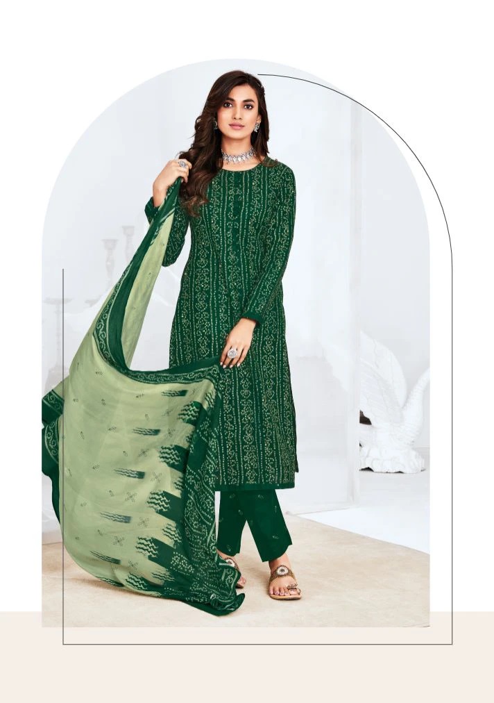 Suryajyoti Bandhani Lehariya Special Vol 5 Cotton Readymade Dress