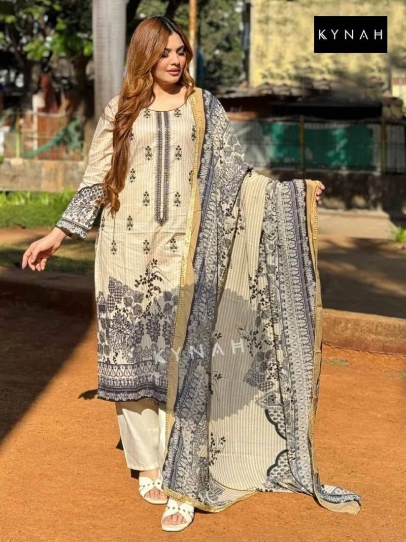 Kynah 2168 Pakistani Suits Cotton Dupatta