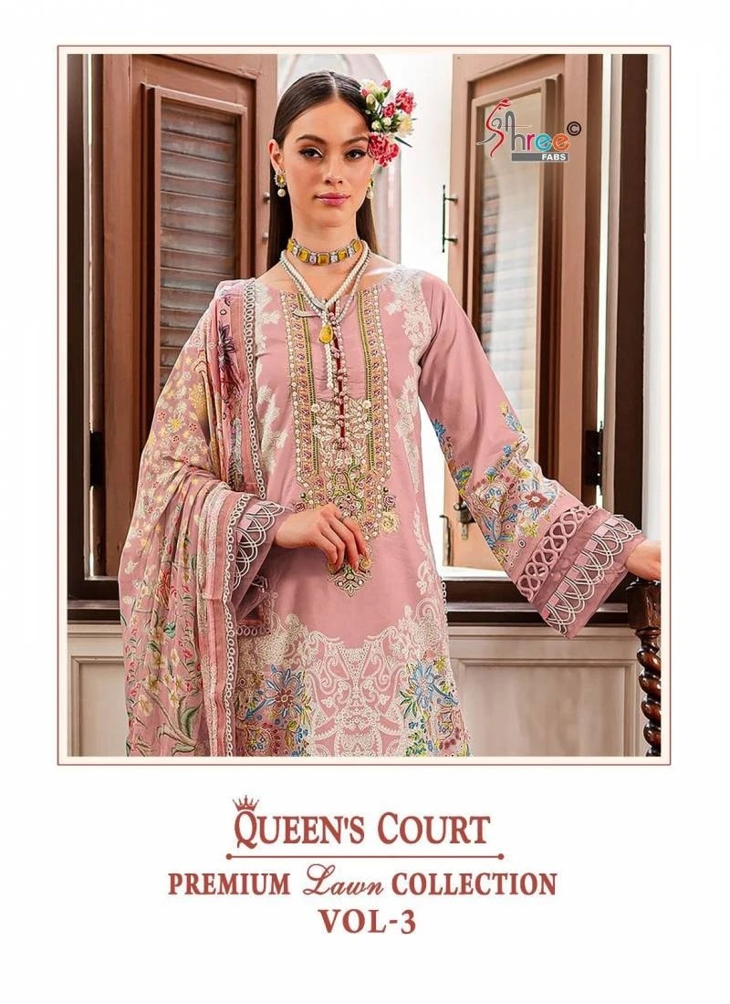 Shree Queens Court Premium Vol 3 Pakistani Suits Cotton Dupatta