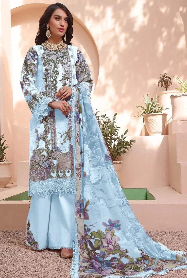 Taj Firdous Queens Court Pakistani Suits Cotton Dupatta