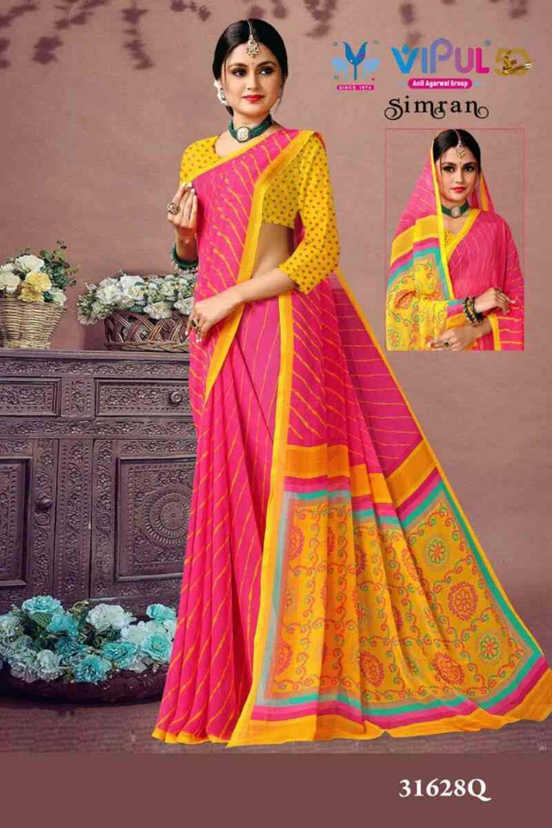 Vipul Simran Georgette Printed Saree Collection