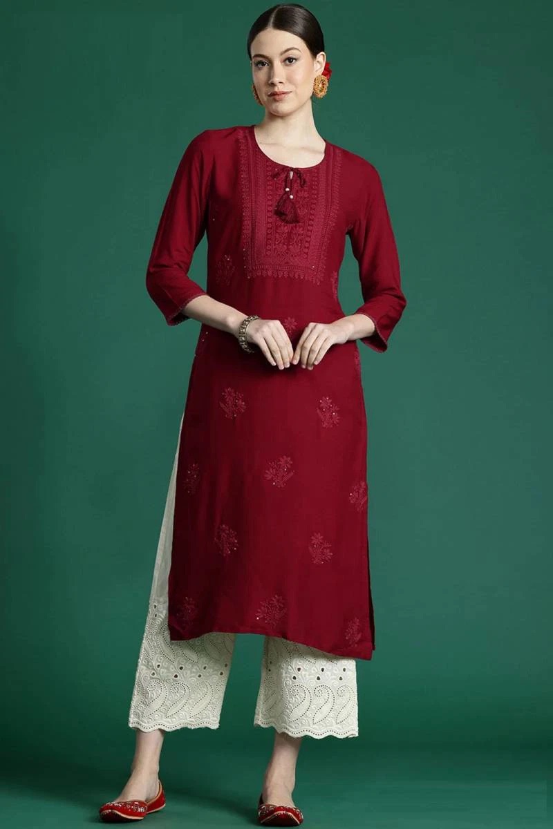 Indo Era 2497 Rayon Embroidery Kurti Collection