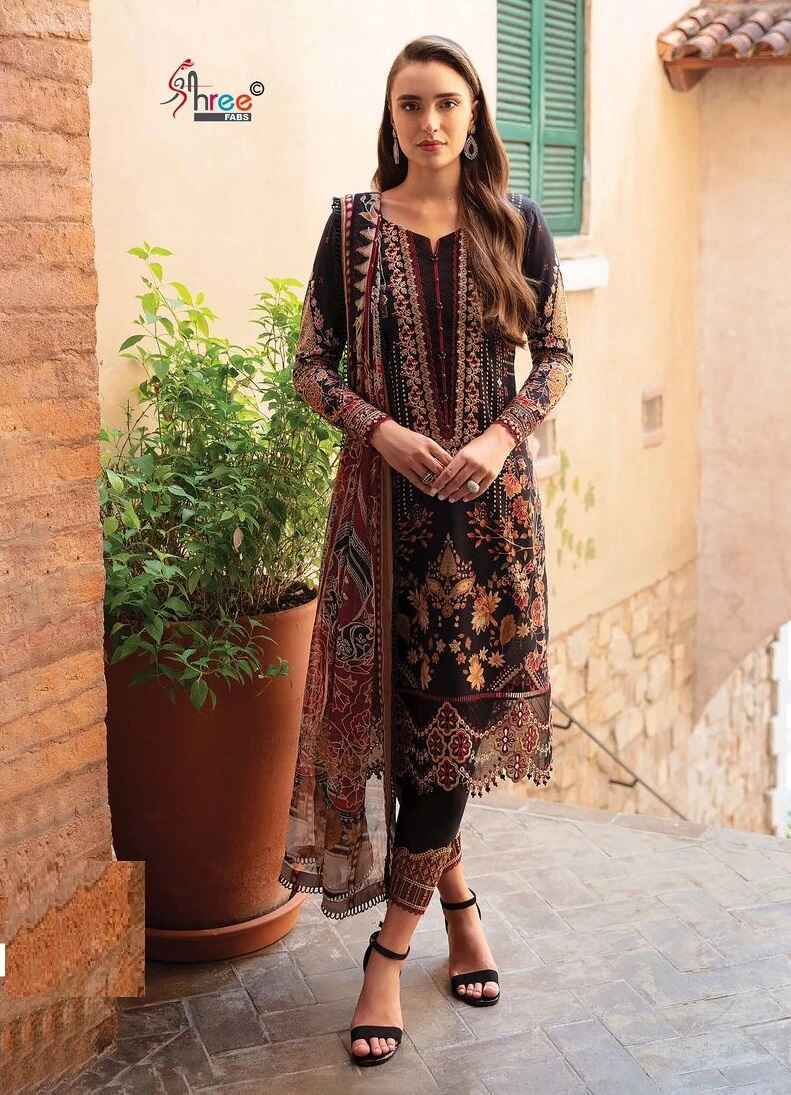 Shree Gulaal Luxury Lawn Vol 1 Nx Pakistani Suit Chiffon Dupatta