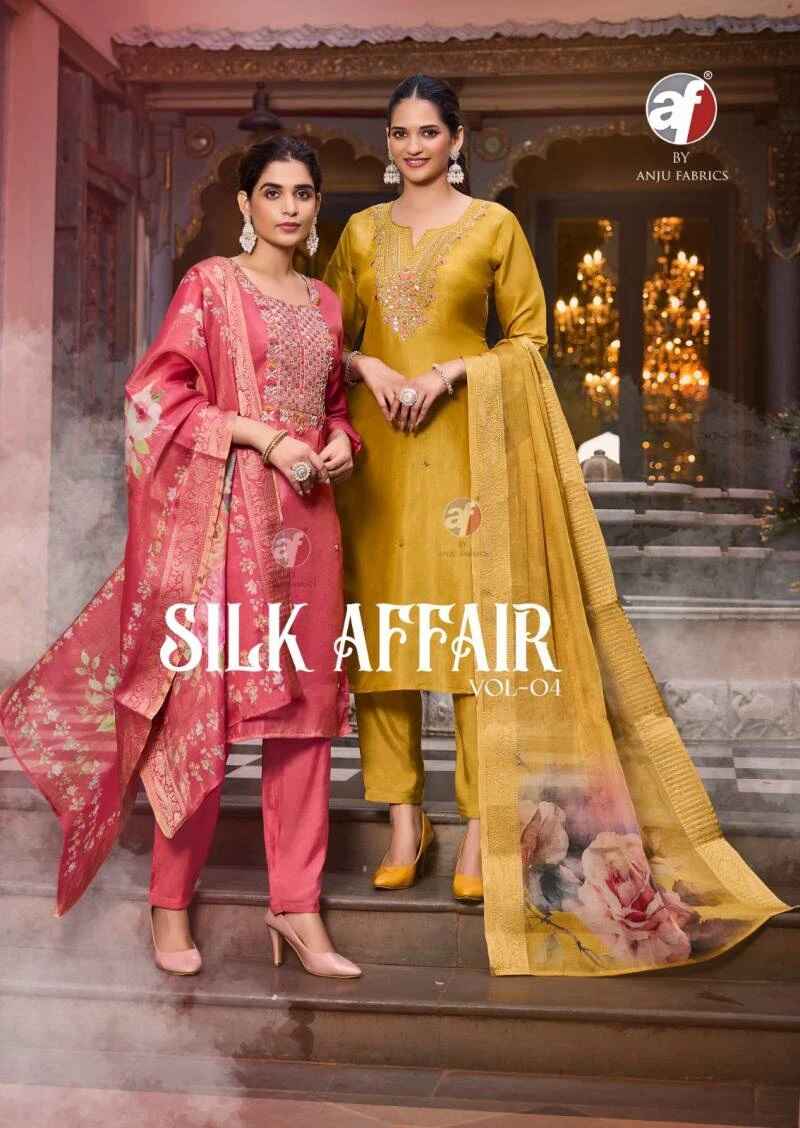 Af Silk Affair Vol 4 Designer Kurti Bottom With Dupatta Collection