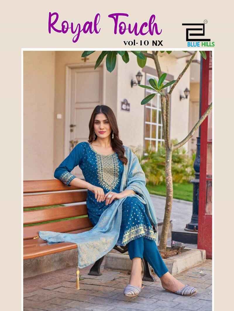 Blue Hills Royal Touch Vol 10 Nx Kurti With Bottom Dupatta