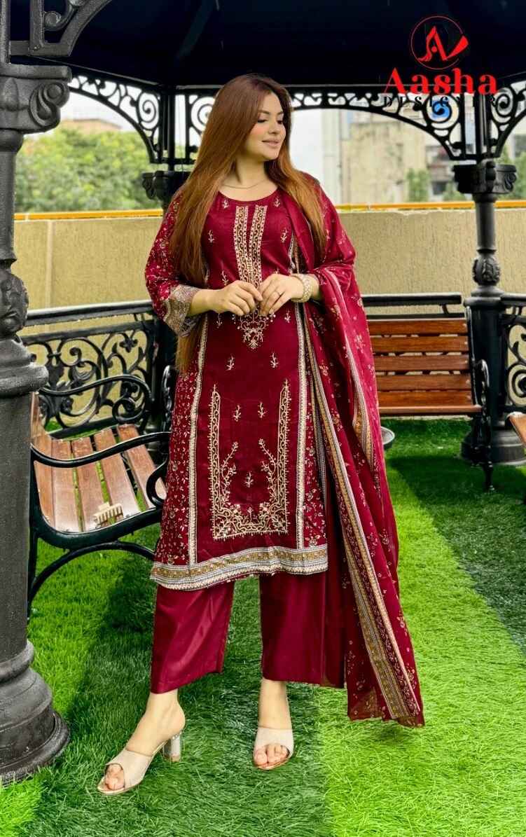 Aasha Riwayat Pakistani Suit Chiffon Dupatta