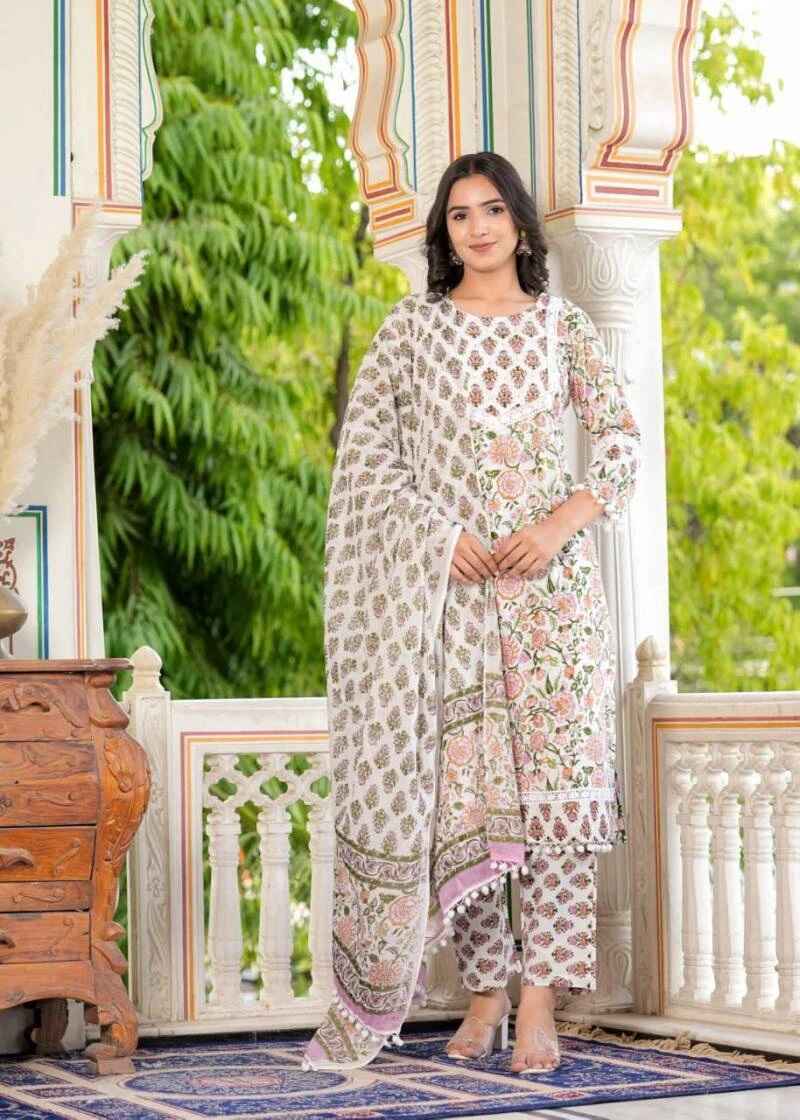 Ziyaa Vol 58 Cotton Kurti Pant With Dupatta