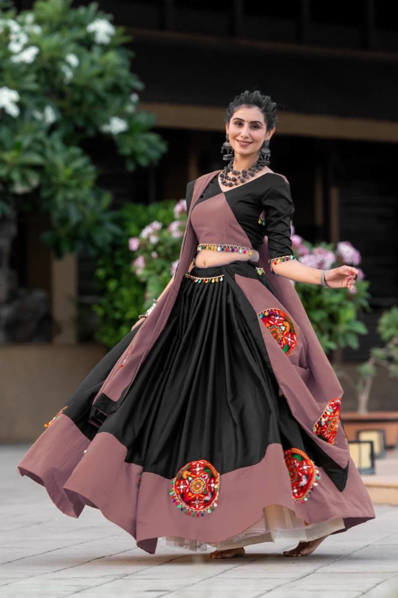 Aawiya 7066 B Rosy Cotton Lehenga Choli Collection