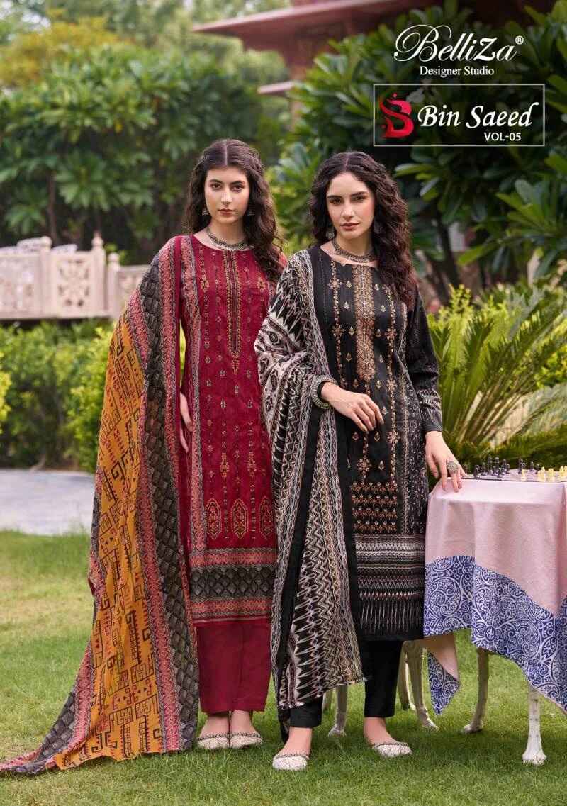 Belliza Bin Saeed Vol 5 Cotton Printed Dress Material