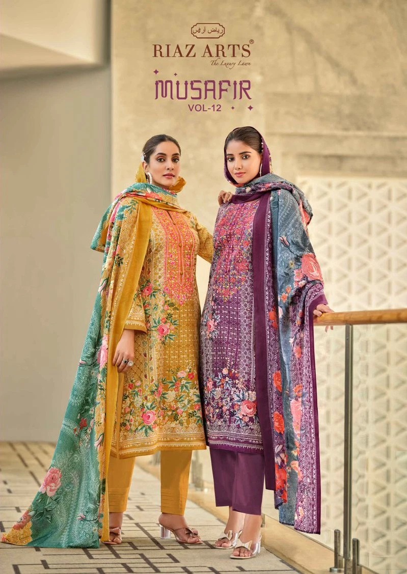 Riaz Arts Musafir Vol 12 Cotton Designer Dress Material