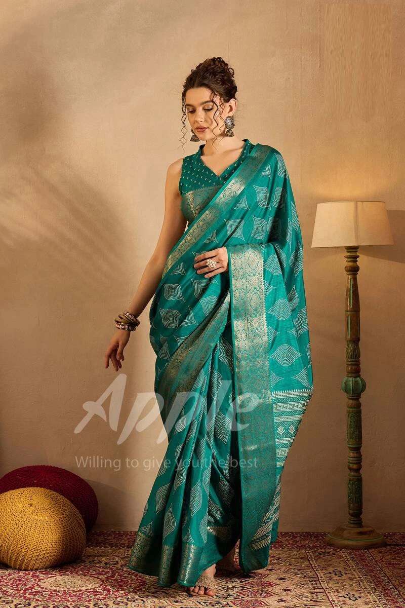 Apple Oxford 09 Printed Silk Blend Saree Collection