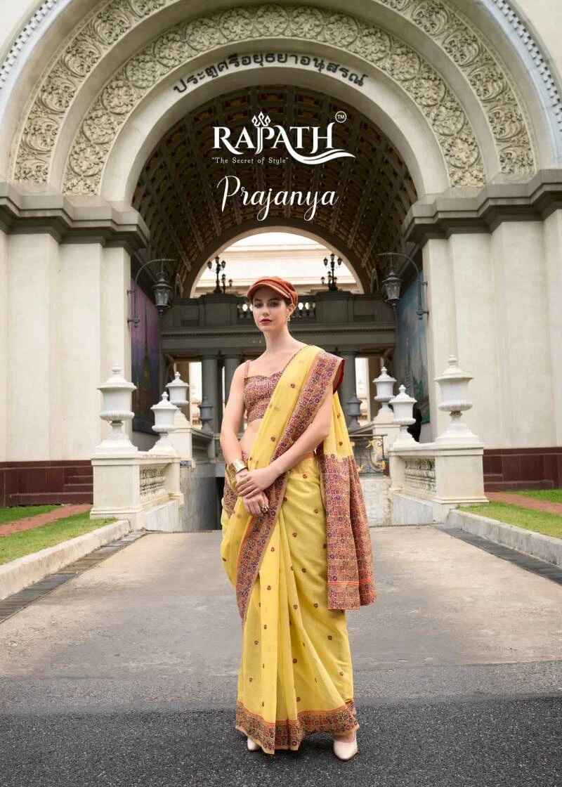 Rajpath Prajanya Minakari Linen Cotton Saree Collection