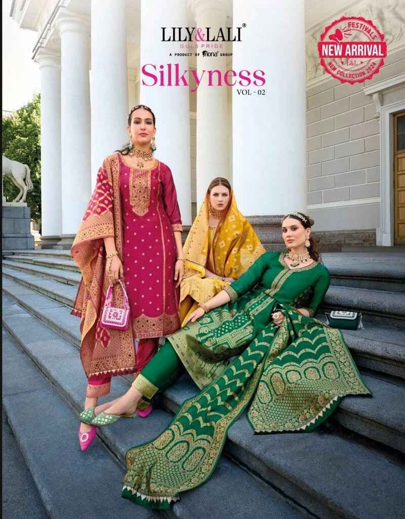 Lily And Lali Silkyness Vol 2 Designer Kurti Bottom With Dupatta