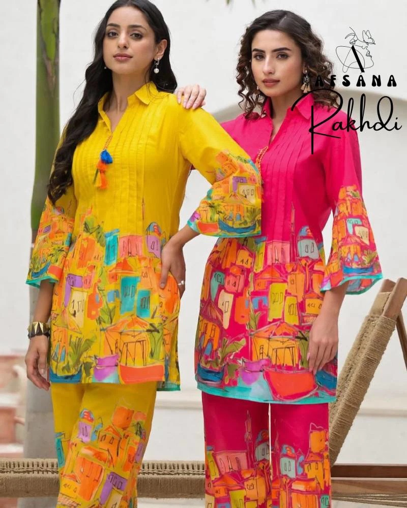 Afsana Rakhdi Cotton Printed Co Ord Set Collection