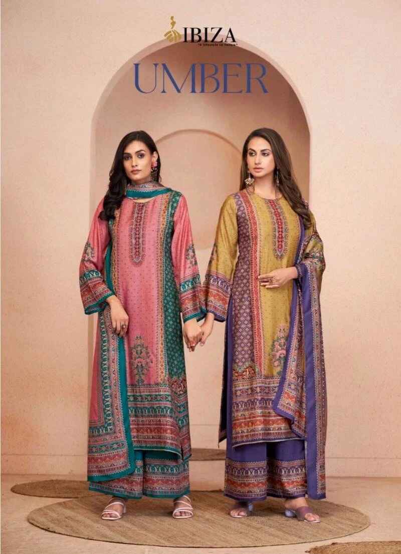 Ibiza Umber Muslin Printed Salwar Kameez Collection