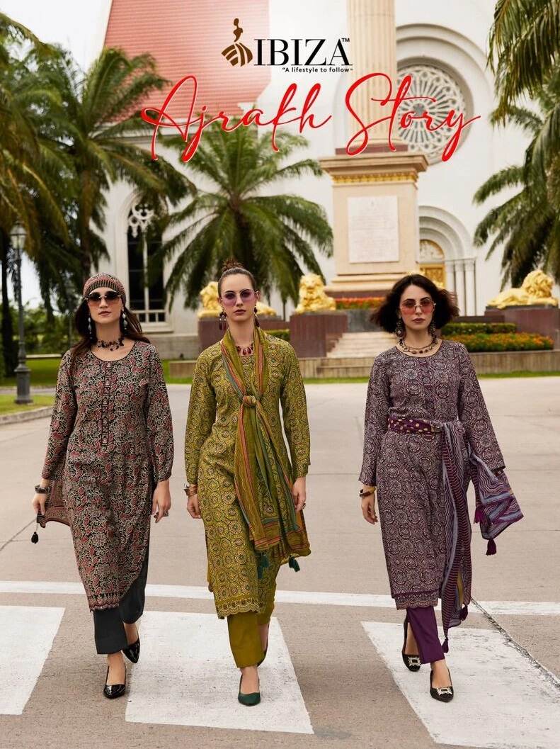 Ibiza Ajrakh story Muslin Digital Printed Salwar Suits