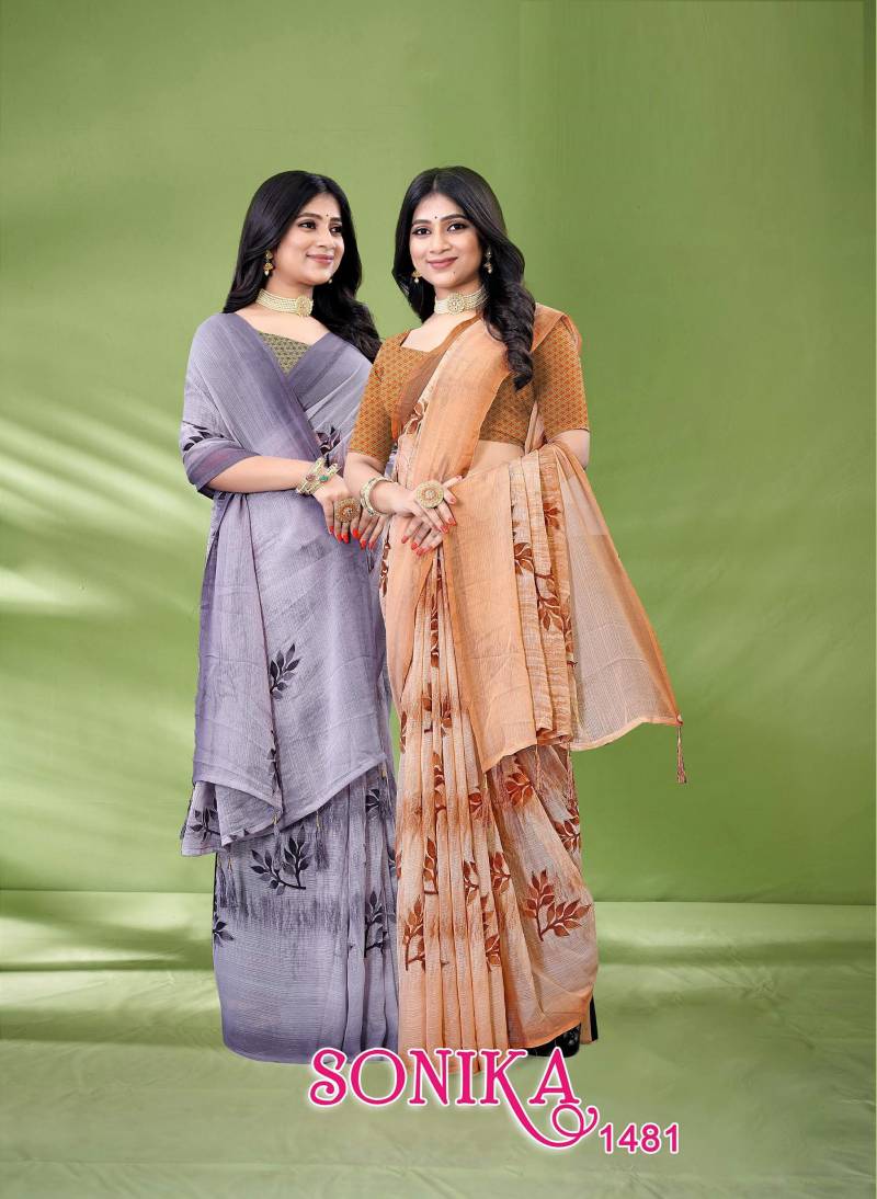 Sonika 1481 Printed Silk Saree Collection