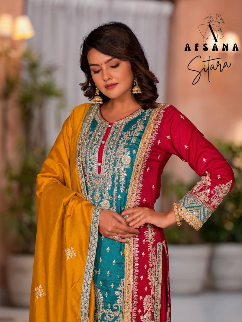 Afsana Sitara Silk Emboidery Ready Made Dress Collection