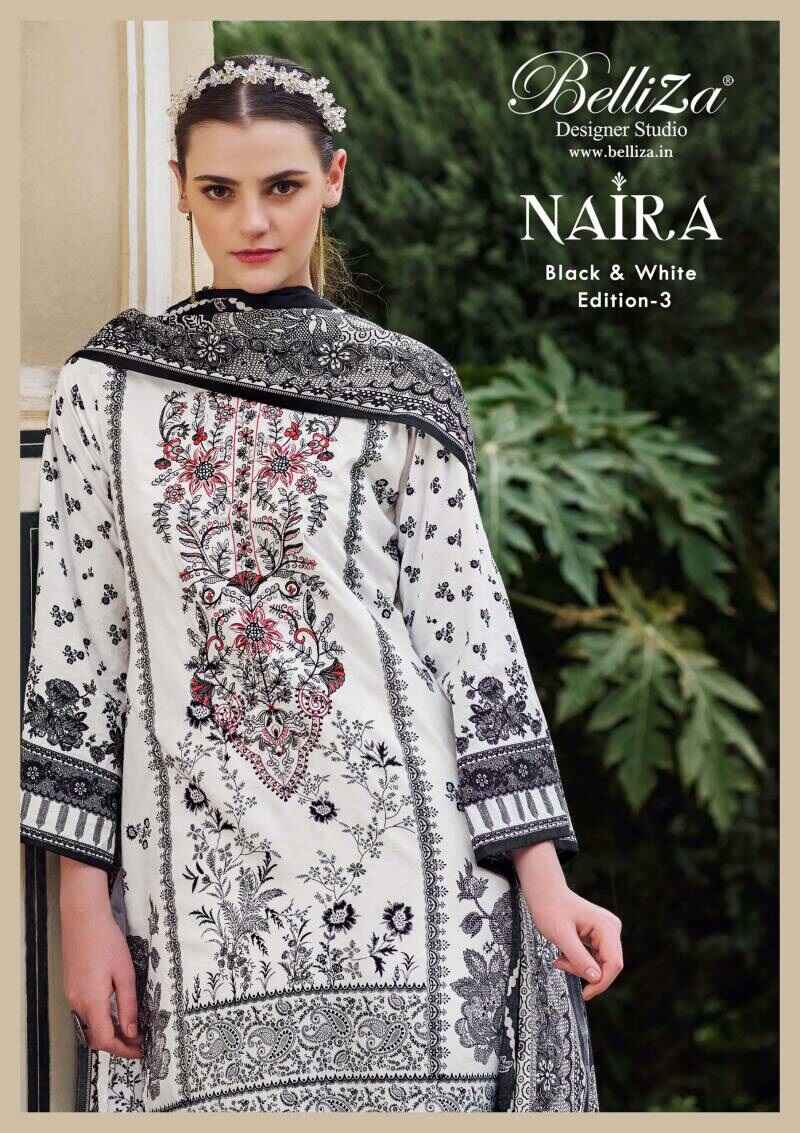 Belliza Naira Black And White Edition 3 Dress Material Collection