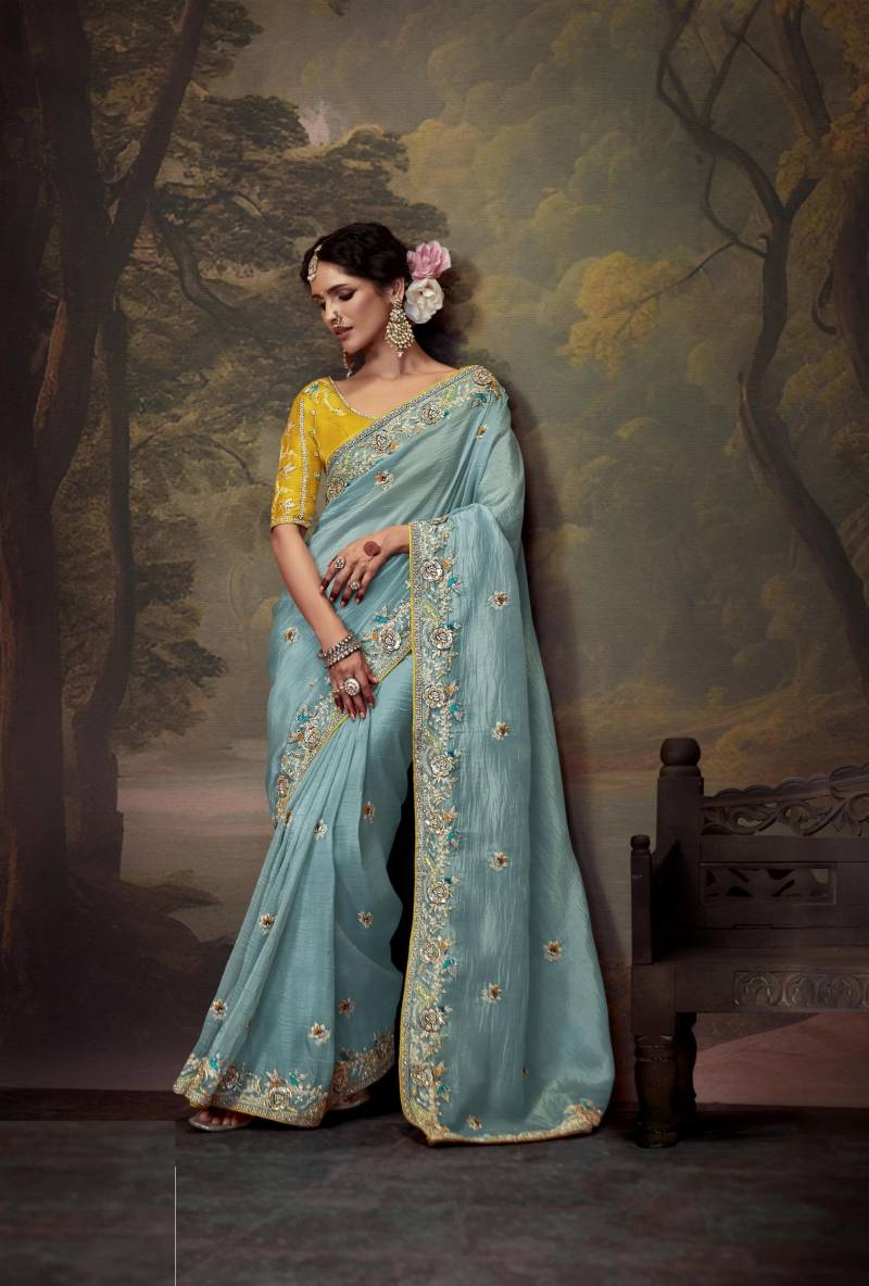 Kimora Naveli Embroidery Designer Saree Collection