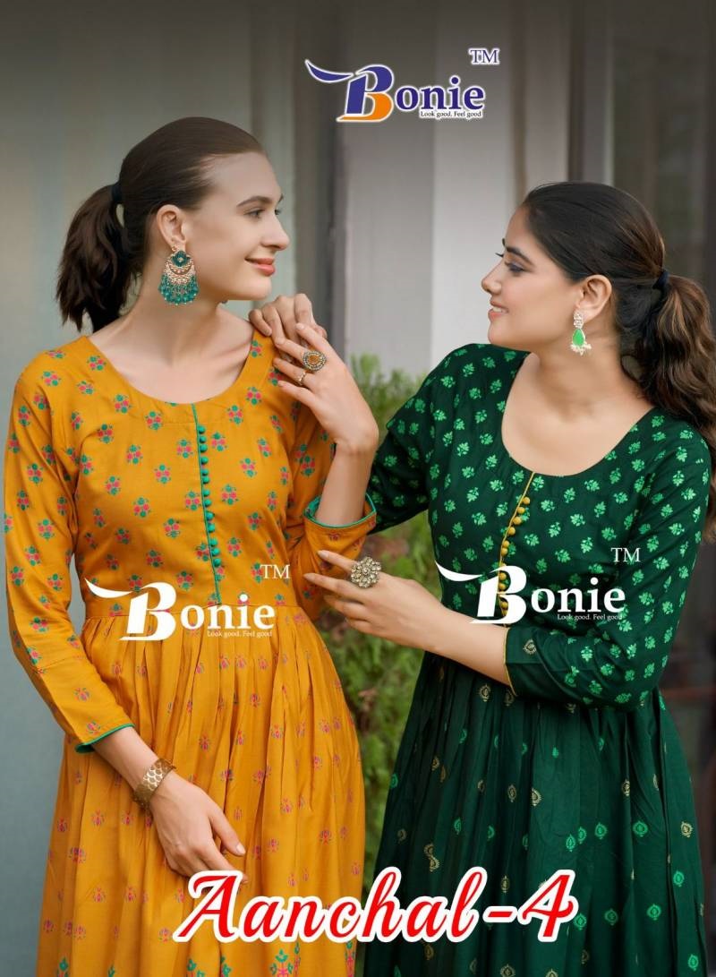 Bonie Aanchal Vol 4 Printed Long Kurti Collection