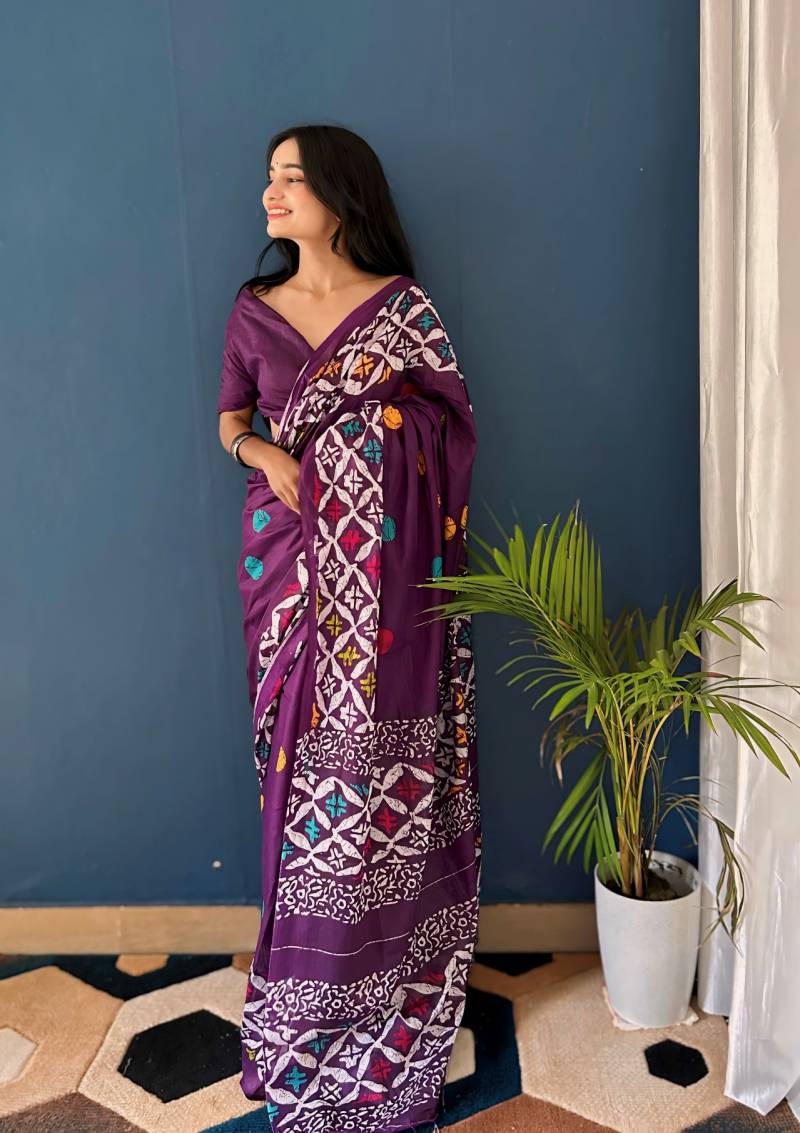 Df Organic Cotton F Printed Saree Collection