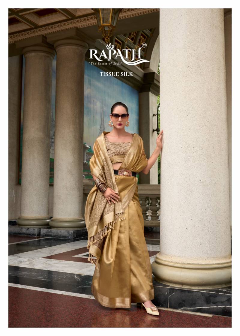 Rajpath Titan Silk Tissue Designer Saree Collection