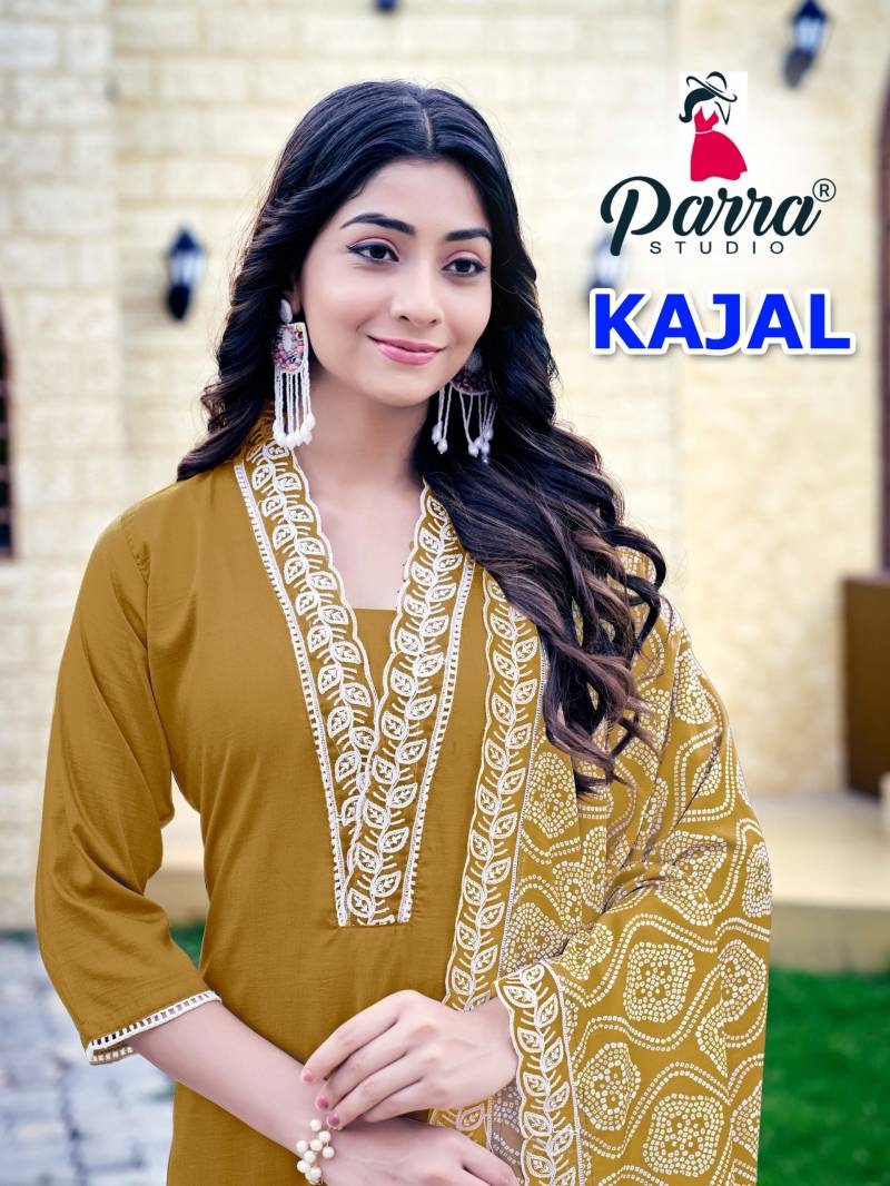 Parra Kajal Designer Kurti Bottom With Dupatta Collection