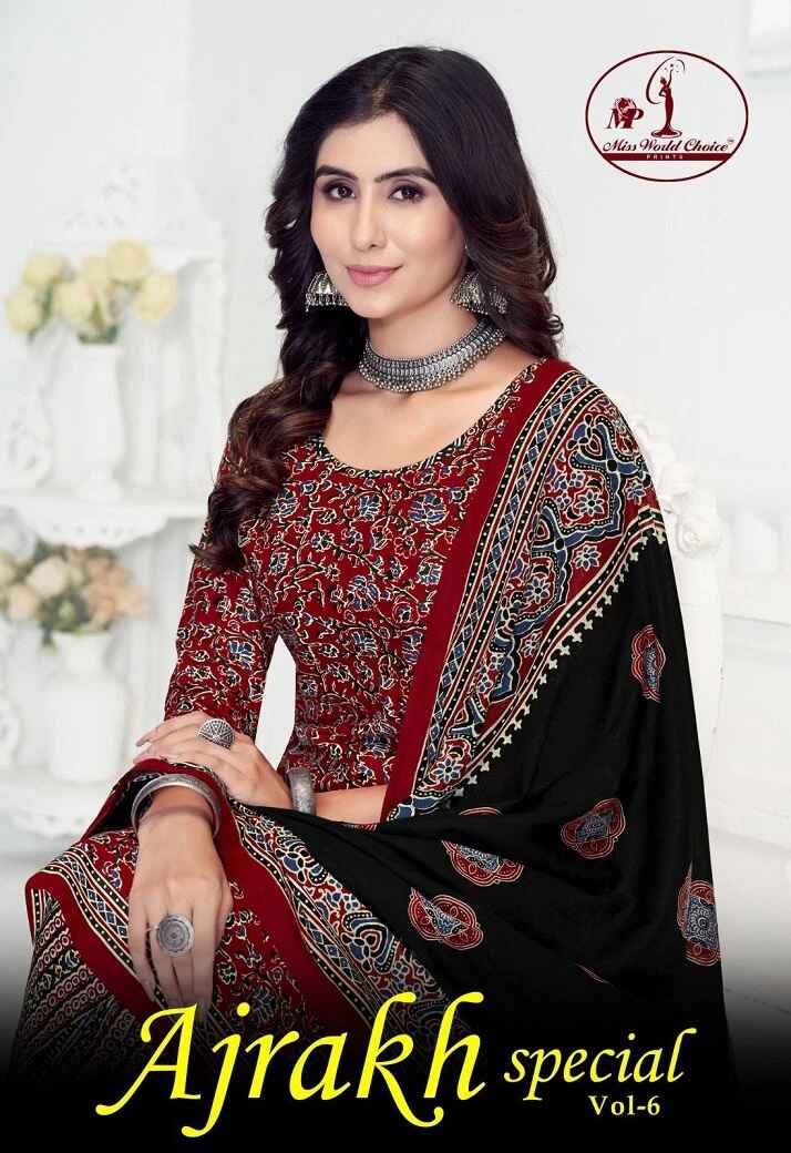 Miss World Ajrakh Vol 6 Printed Dress Material Collection