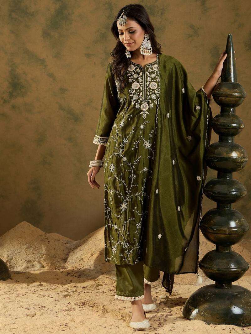 Indo Era 2512 Silk Blend Kurti Bottom With Dupatta