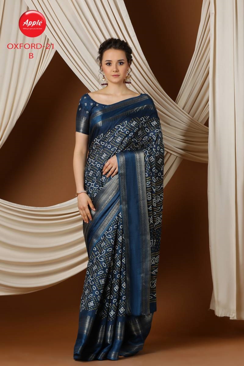 Apple Oxford 21 Silk Printed Saree Collection