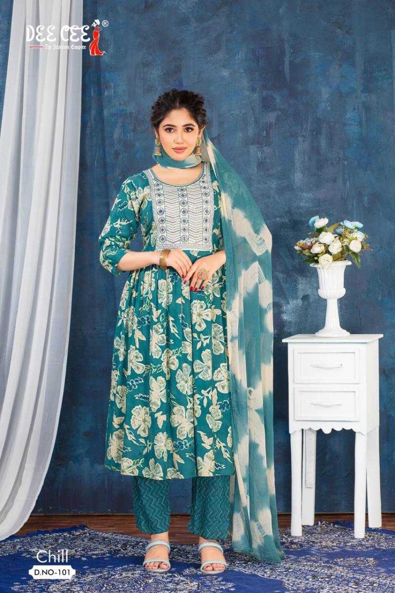 Deecee Chill Printed Long Kurti Bottom With Dupatta