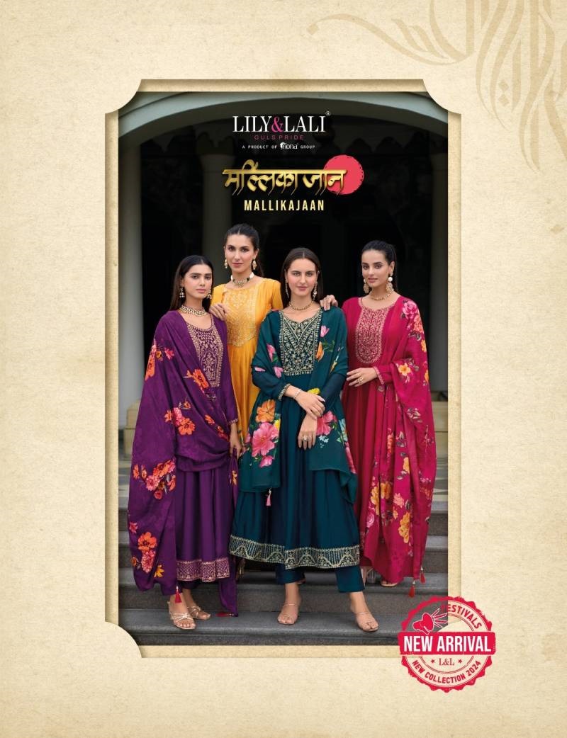 Lily And Lali Mallikajaan Designer Kurti Bottom With Dupatta