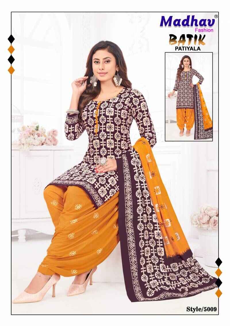 Madhav Batik Patiyala Vol 5 Cotton Printed Dress Material