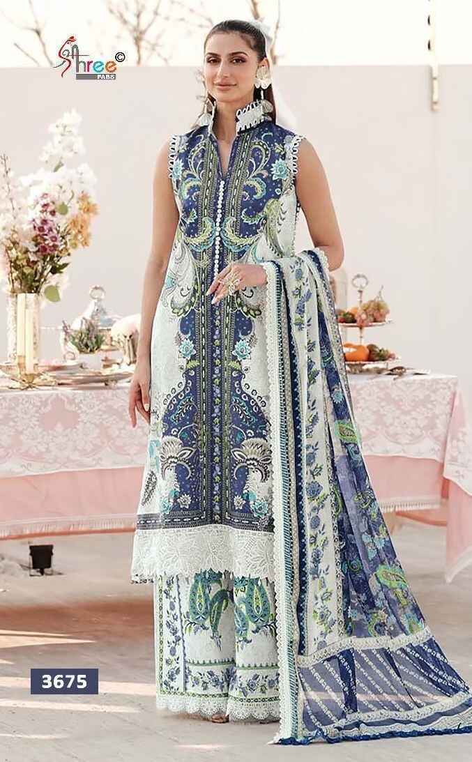 Shree Sobia Nazir Lawn Collection Vol 1 Chiffon Dupatta Suit