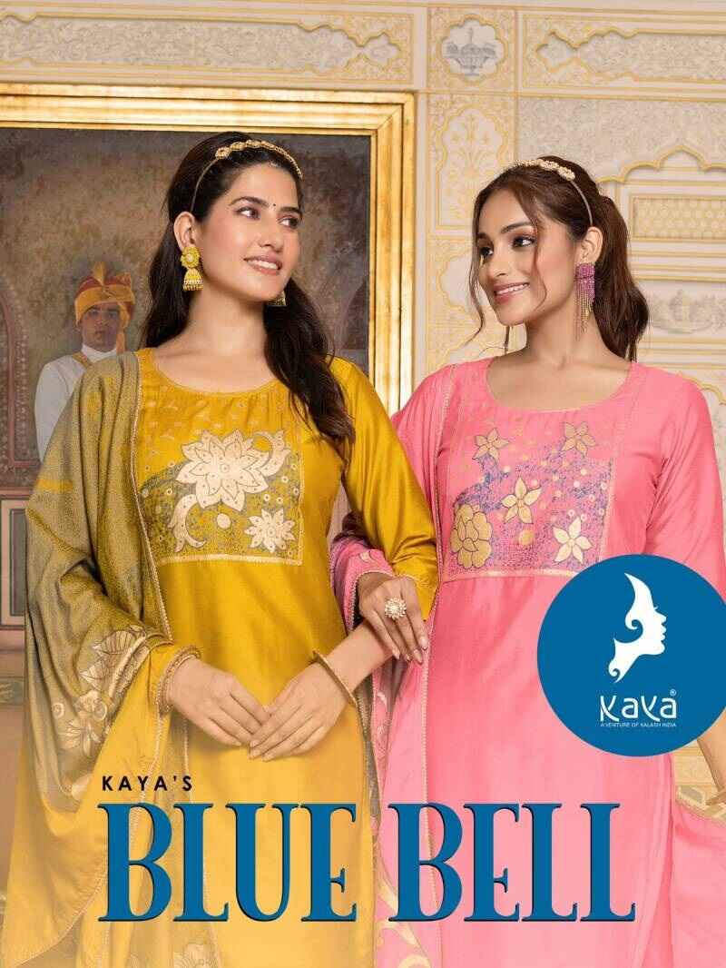 Kaya Blue Bell Viscose Kurti Bottom With Dupatta Collection