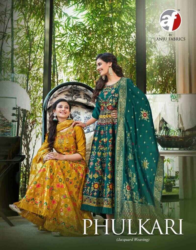 Af Phulkari Designer Gown With Dupatta Collection