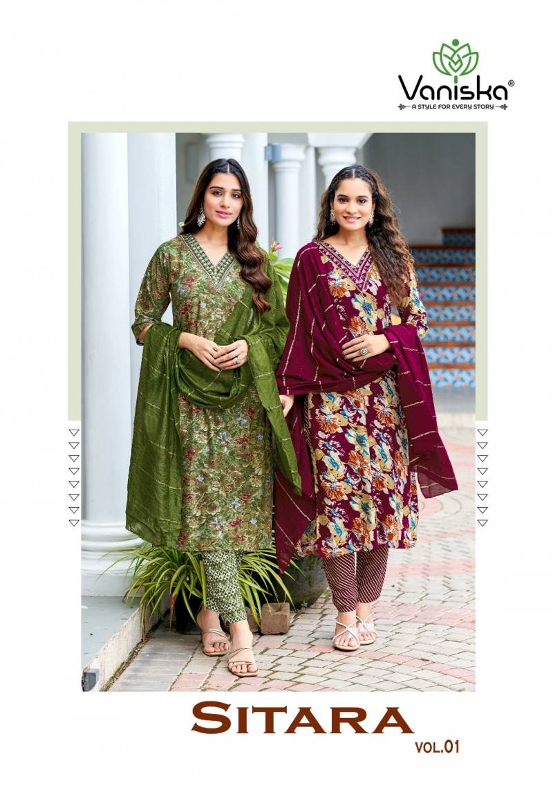 Vaniska Sitara Vol 1 Designer Kurti Pant With Dupatta Collection