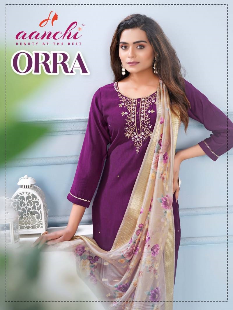 Aanchi Orra Designer Kurti Pant With Dupatta Collection