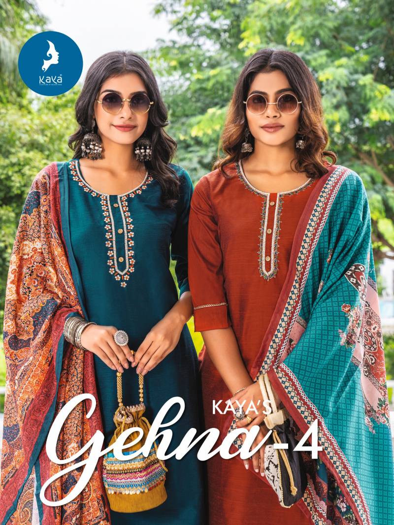 Kaya Ghena 4 Designer Kurti Bottom With Dupatta Collection