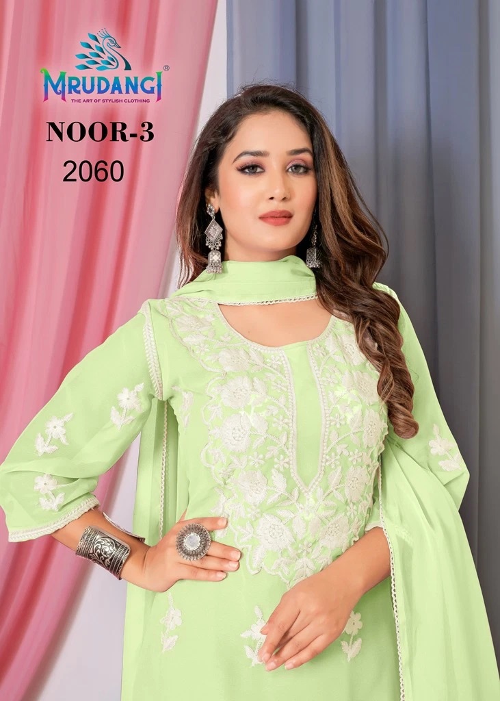 Mrudangi Noor 3 Designer Kurti Palazzo With Dupatta