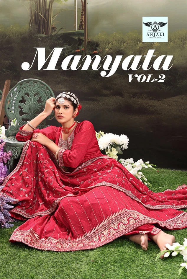 Anjali Manyata Vol 2 Anarkali Kurti Bottom With Dupatta Collection