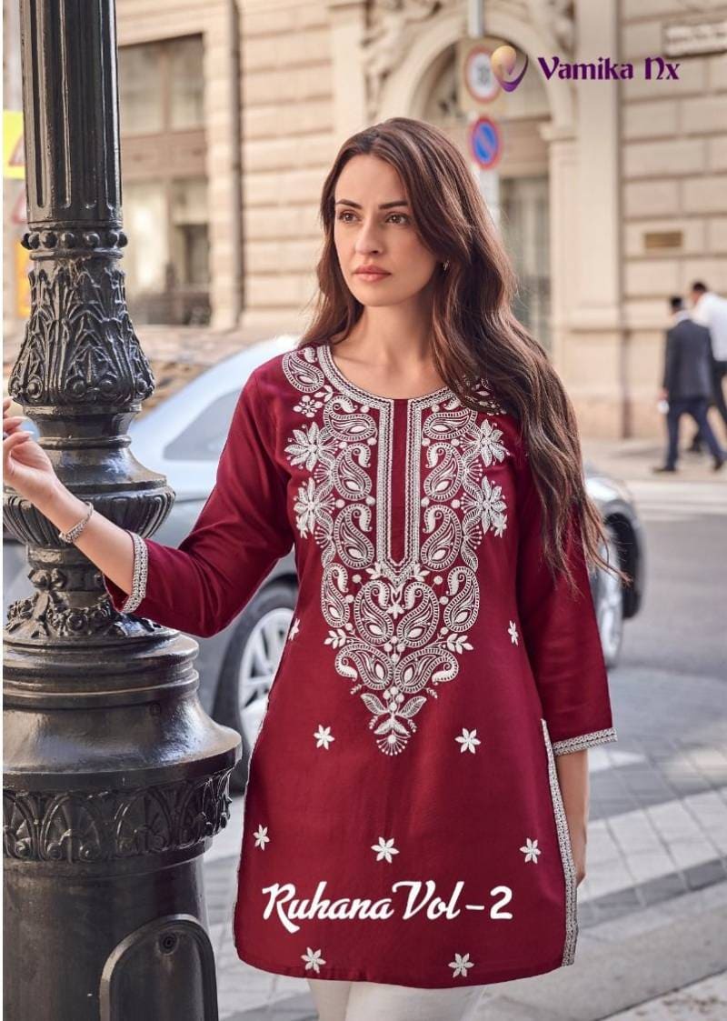 Vamika Nx Ruhana Vol 2 Fancy Tunic Top Collection