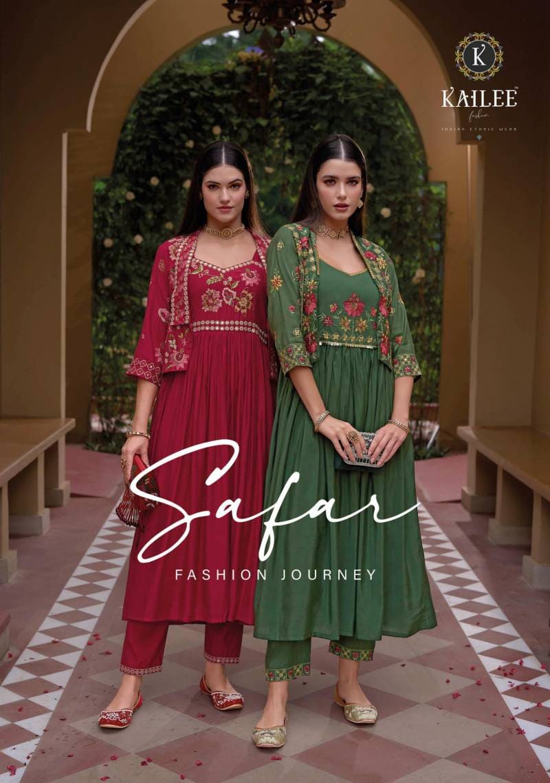 Kailee Safar Designer Kurti Bottom With Koti Collection