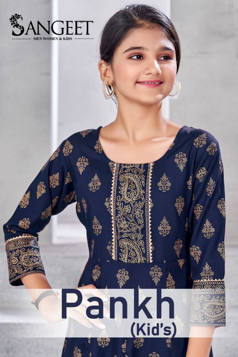 Pankh Rayon Printed Kurti Kids Wear Collection