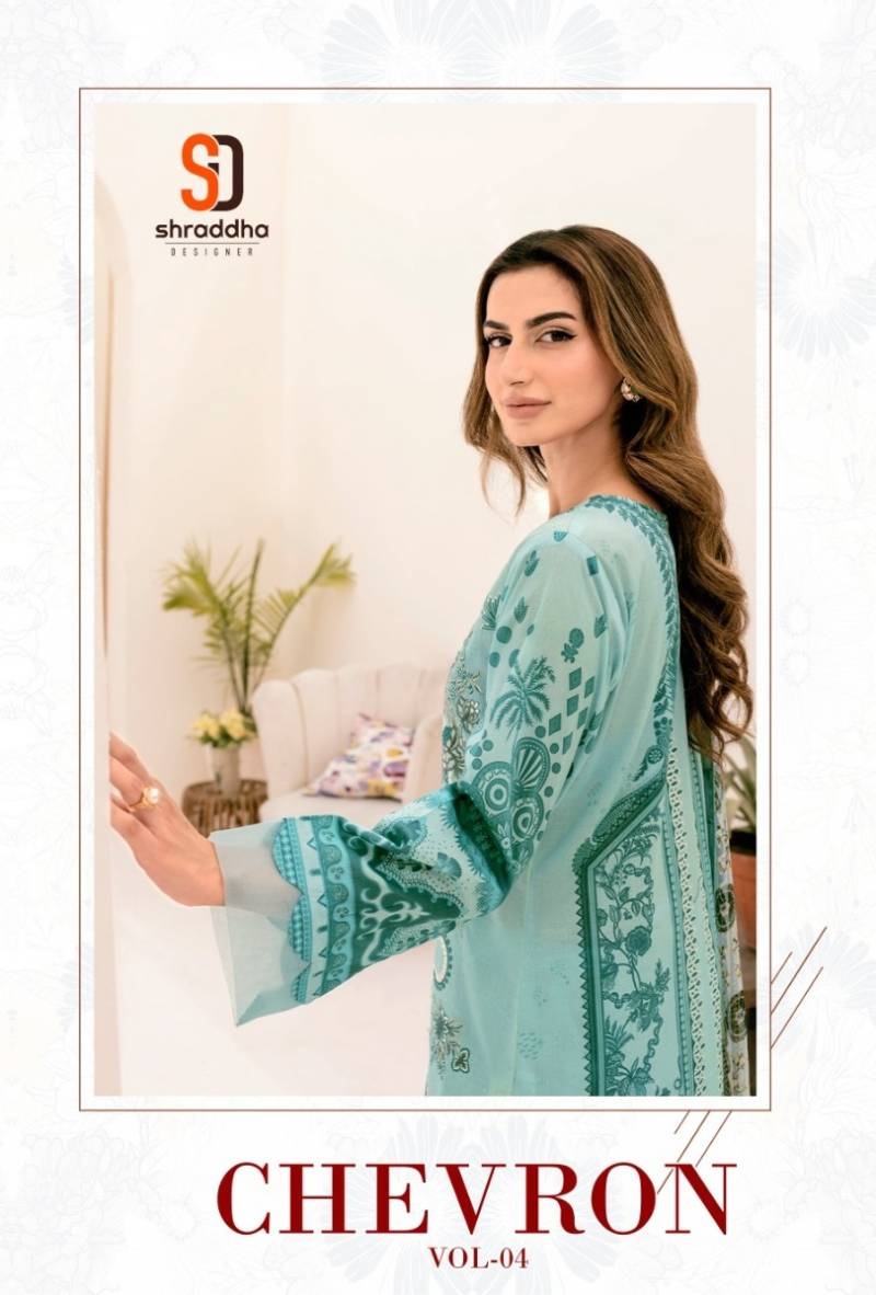 Shraddha Chevron Vol 4 Pakistani Suits Chiffon Dupatta