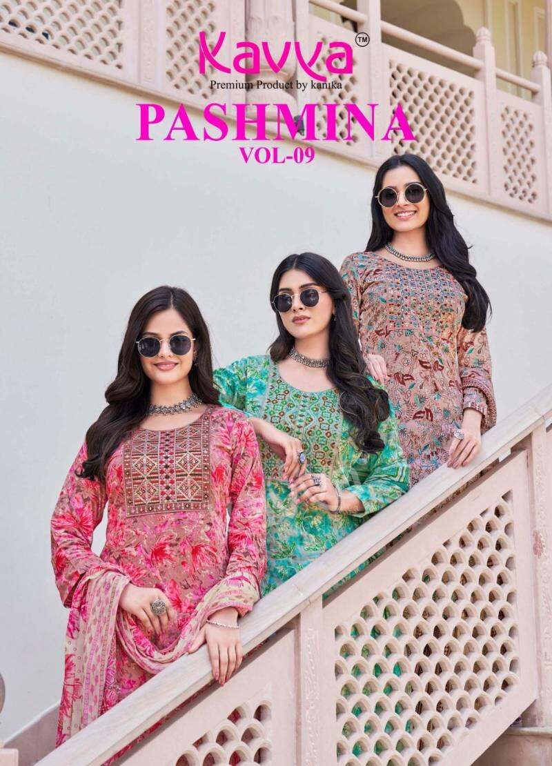 Kavya Pashmina Vol 9 Printed Kurti Bottom With Dupatta