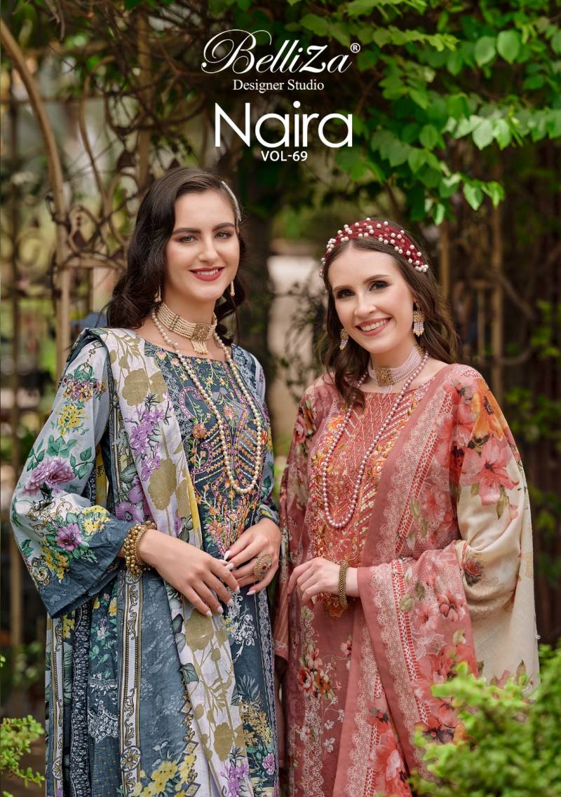 Belliza Naira Vol 69 Exclusive Printed Dress Material Collection