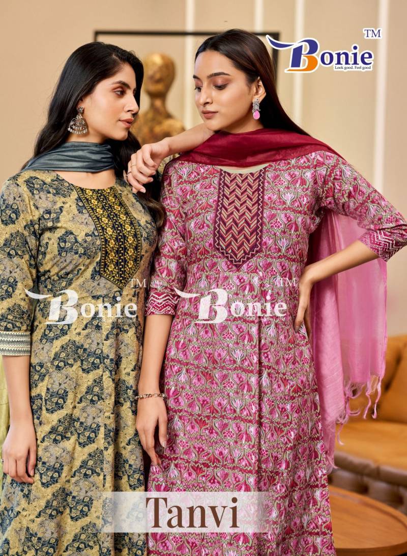 Bonie Tanvi Printed Anarkali Kurti Pant With Dupatta