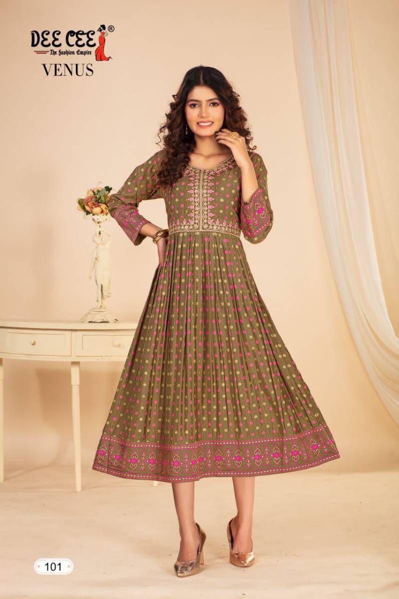 Deecee Venus Chanderi Fancy Long Kurti Collection